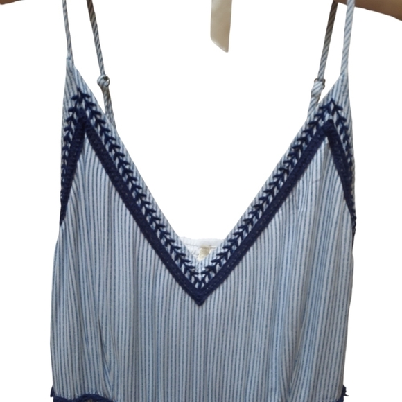 Japna Blue & White Lined Maxi Dress - Picture 8 of 8